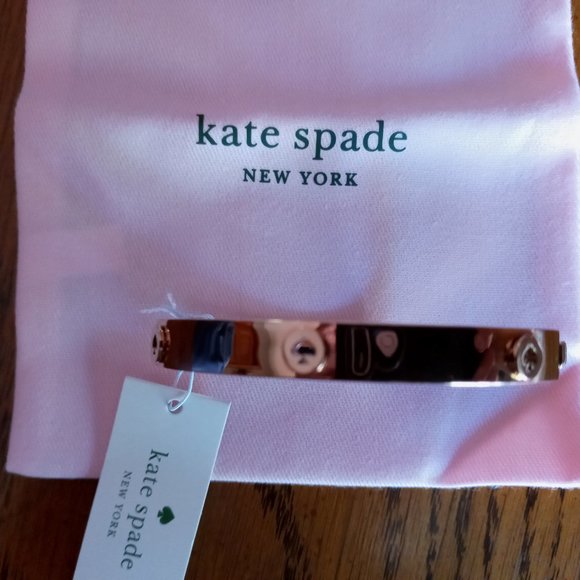 *Price Drop* Kate Spade Spot the Spade Studded Hinged Bangle, rose gold - Picture 2 of 3